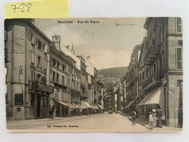 alte Ansichtskarte Neuchatel Rue du Seyon, 1909