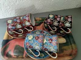 6 tasses et sous tasses à café Satsuma, Japon