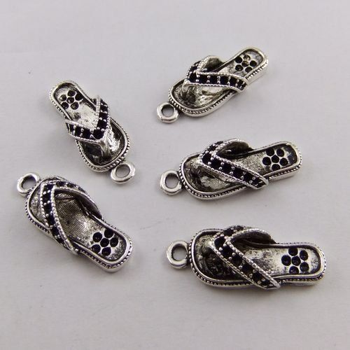 Ciondoli: Anhänger Flipflop Metall altversilbert 18mm – Nuovo (secondo la descrizione) da Alpnachstad venduto da perlengaby 2
