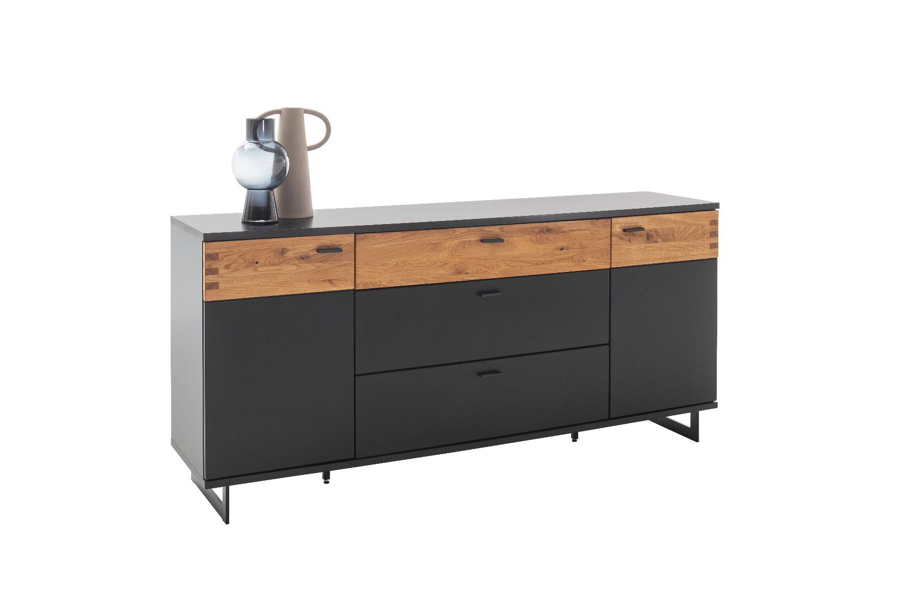 Cassettiere: Sideboard CESENA Wildeiche massiv schwarzgrau 180 cm – Nuovo e nell'imballaggio originale da Unterentfelden venduto da moebelrufli