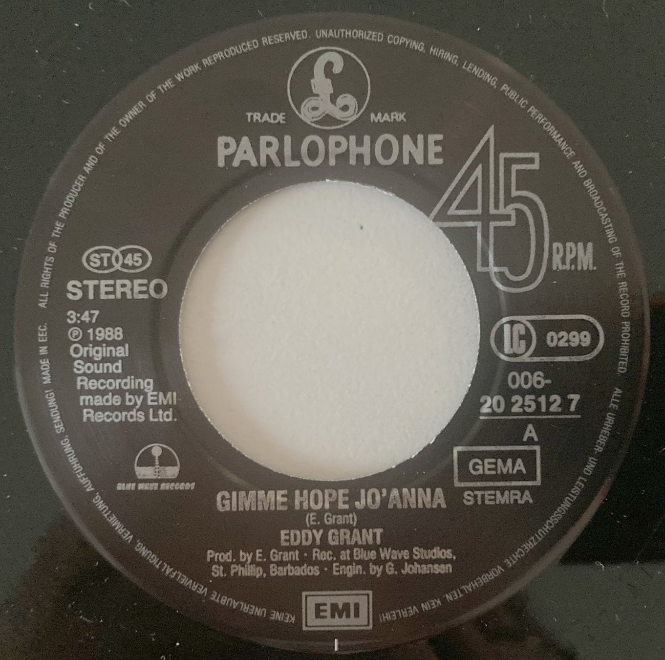Dischi in vinile: EDDY GRANT - GIMME HOPE JO'ANNA – Usato da Bottens venduto da hotter-than-hell 2