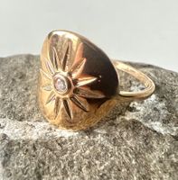 Sonnenring vergoldet – strahlender Blickfang mit Zirkonia