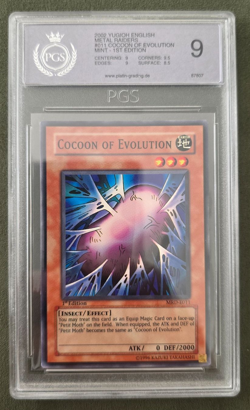 Yugioh Carte collezionabili: Yu-Gi-Oh! PSA / PGS 9 1.Edition MRD-E011 Cocoon of Evolution – Usato da Oberwil BL venduto da Autobueb