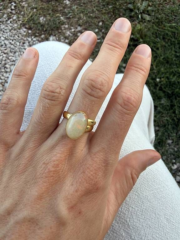 Ringe: schöner Opal Ring vergoldet grössenverstellbar – Neu (gemäss Beschreibung) aus Zug von julialbi