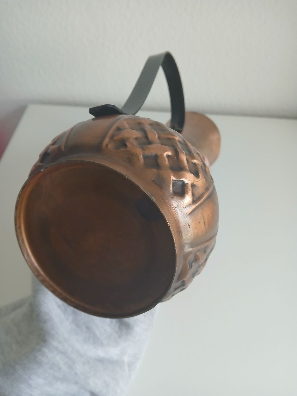 Vasi & Recipienti: Vintage Copper Vase with Handle and Pattern – Usato da Dübendorf venduto da rol_fm6d 3