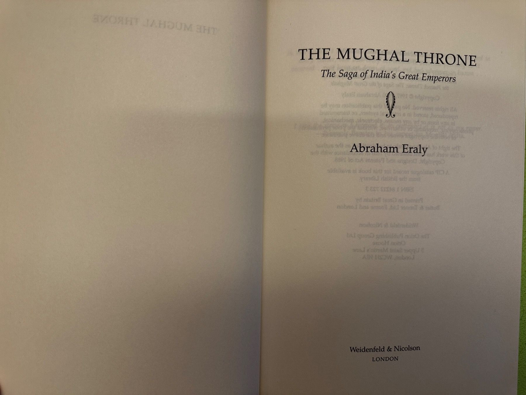Libri: Abraham Eraly: The Mughal Throne. – Usato da Zürich venduto da allp 2