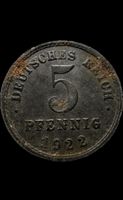 Seltene 5 Pfennig Münze von 1922 Deutsches Reich