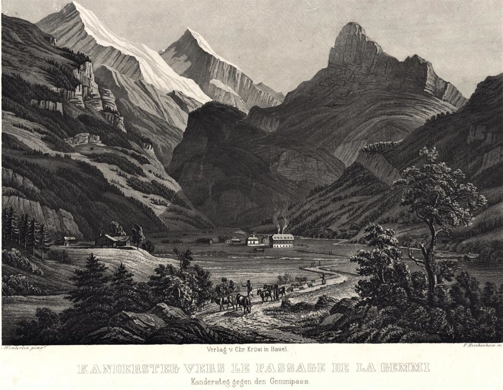 Incisioni: Kandersteg Aquatinta von Winterlin – Usato da Rafz venduto da Helvet32 1