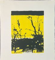 Fernand Giauque. Expressive Landschaft, Farblitho.