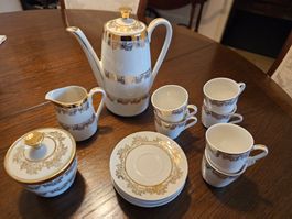 Kaffeeservice Bavaria, Vintage Goldrand, für 6 Personen