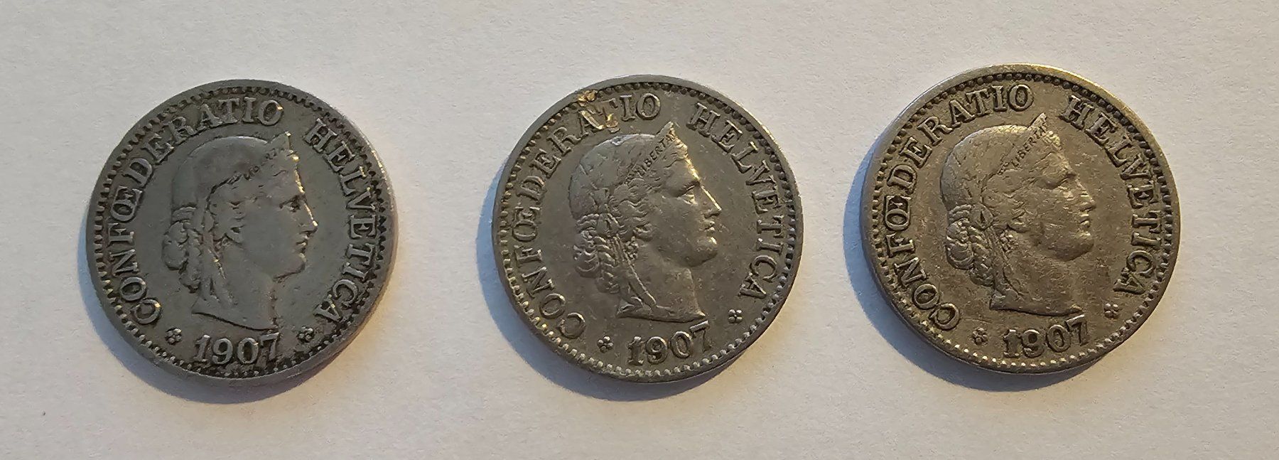 Tutti le monete: 3 Pièces 10 CTS 1907 – Usato da Cortaillod venduto da Titus130
