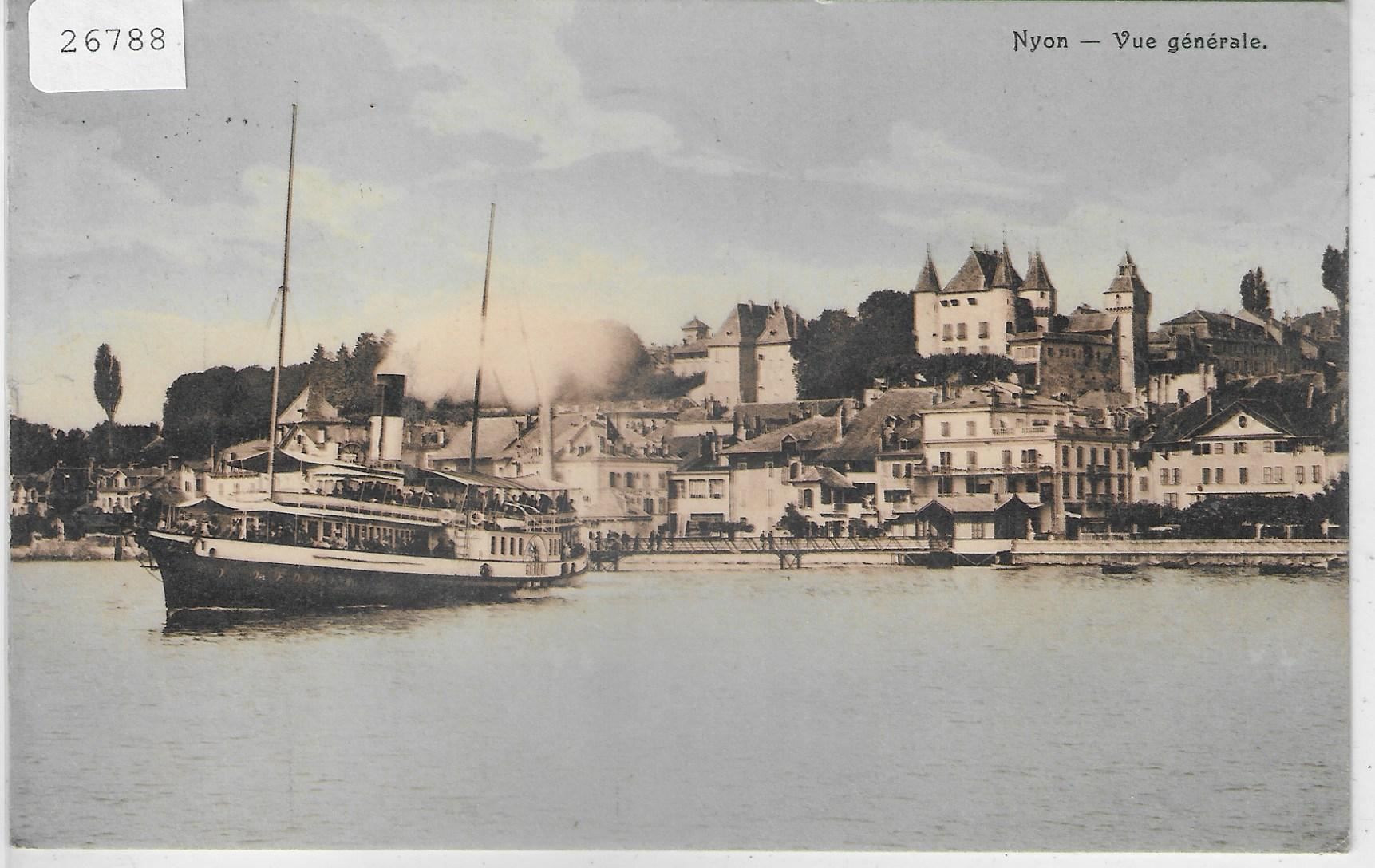 Cartoline postali: Nyon - Vue generale - Dampfschiff Geneve – Usato da Ettingen venduto da Kartenplanet