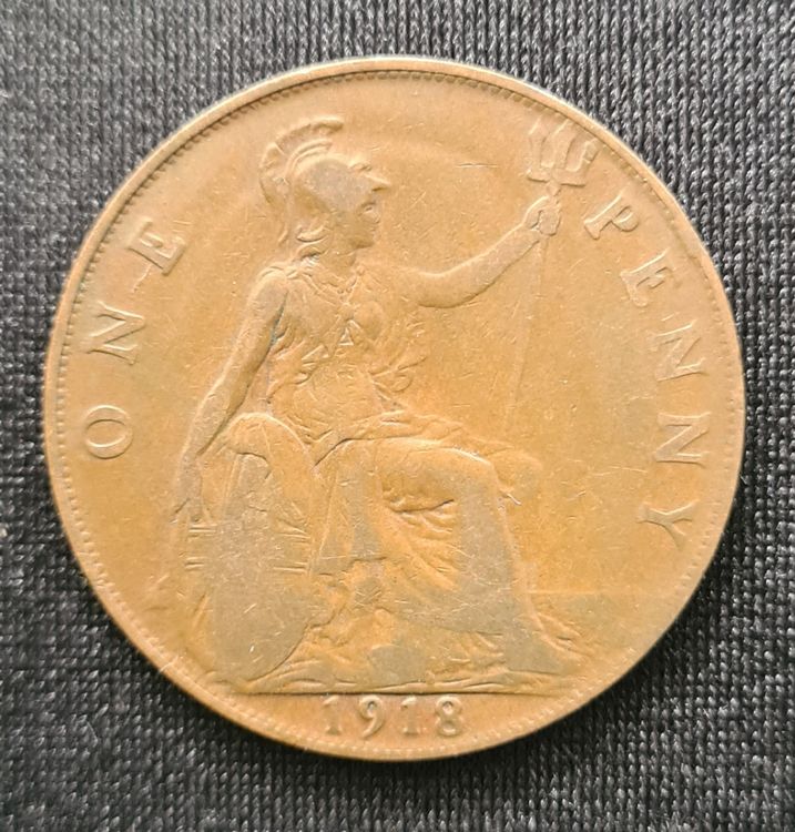 1-one-penny-1918-england-great-britain-m-nze-w-hrung-money-gebraucht