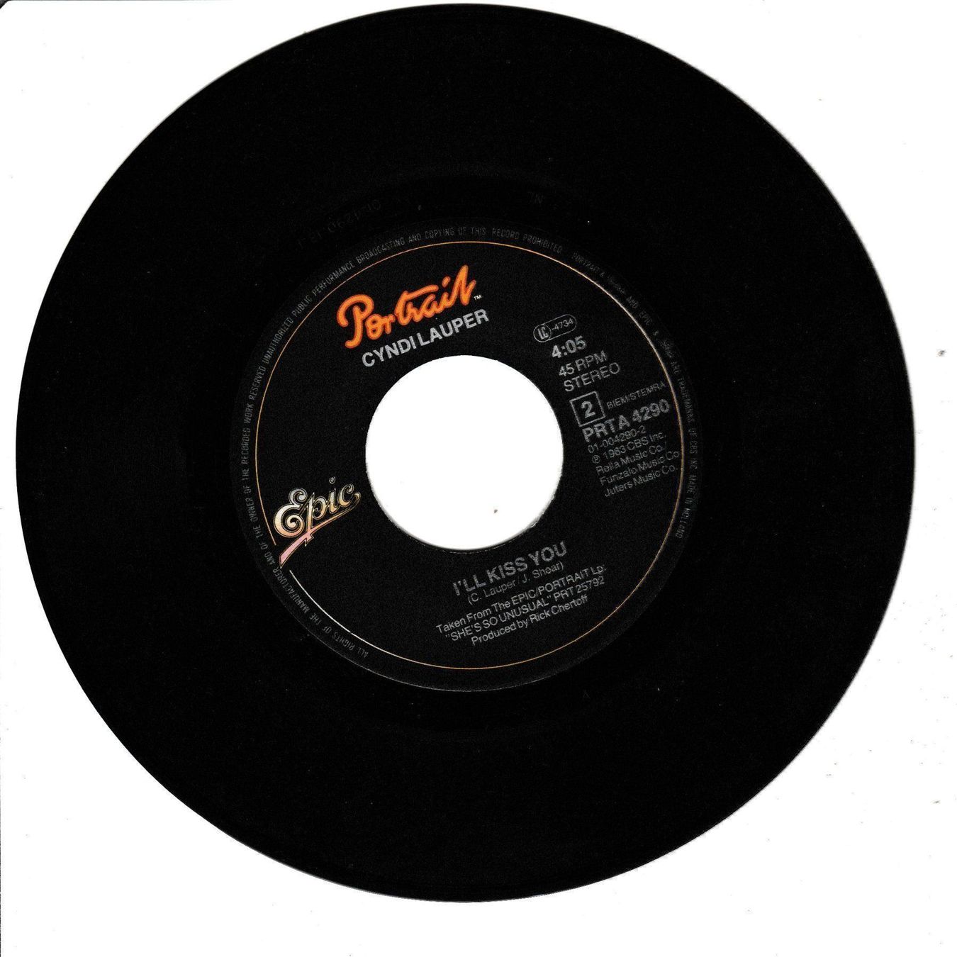 Dischi in vinile: Cyndi Lauper - Time after time 7" Vinyl 1983 – Usato da Tübach venduto da JamesStone 3