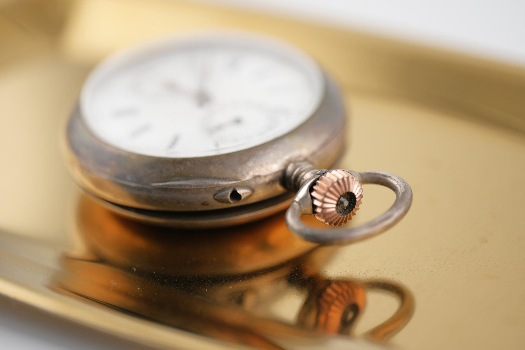 Uhren: Taschenuhr Chronograph Silber – Defekt aus Basel von Vip24 5