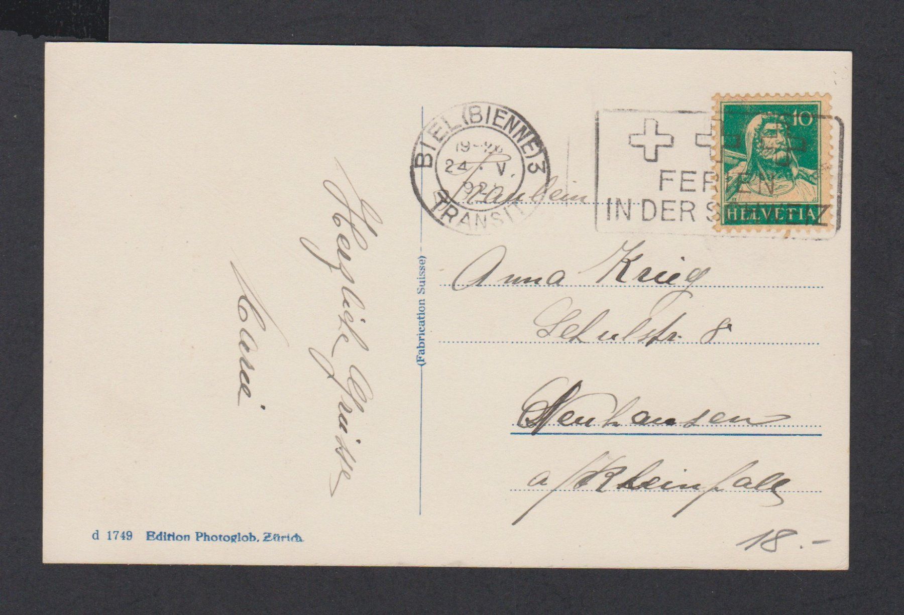 Cartoline postali: Biel Bienne  Bahnhofquartier + Funicolare Macolin  - alte AK – Usato da Vitznau venduto da Ropaku 1