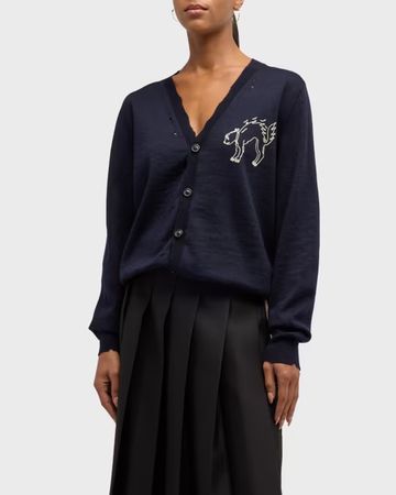 Maison Margiela Cardigan – Navy – Gr. L – Distressed Look