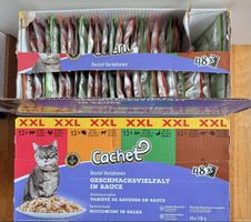 Katzenfutter nass Cachet Beutel-Variationen XXL 94x100g