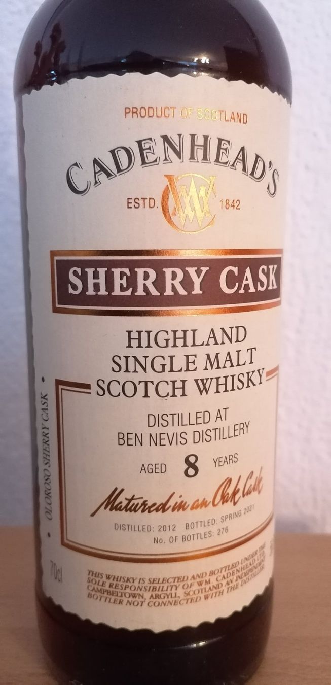 Ben Nevis Bevande alcoliche: Ben Nevis Cadenhead Oloroso Sherry Cask 56.6% – Nuovo e nell'imballaggio originale da Buochs venduto da Shoppingfriend 2