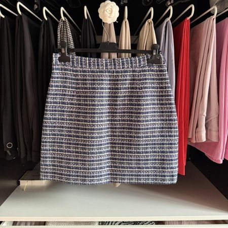 Claudie Pierlot Tweed Mini Skirt Blue