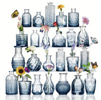 10 kleine blaue Vasen - ideal für Hochzeit