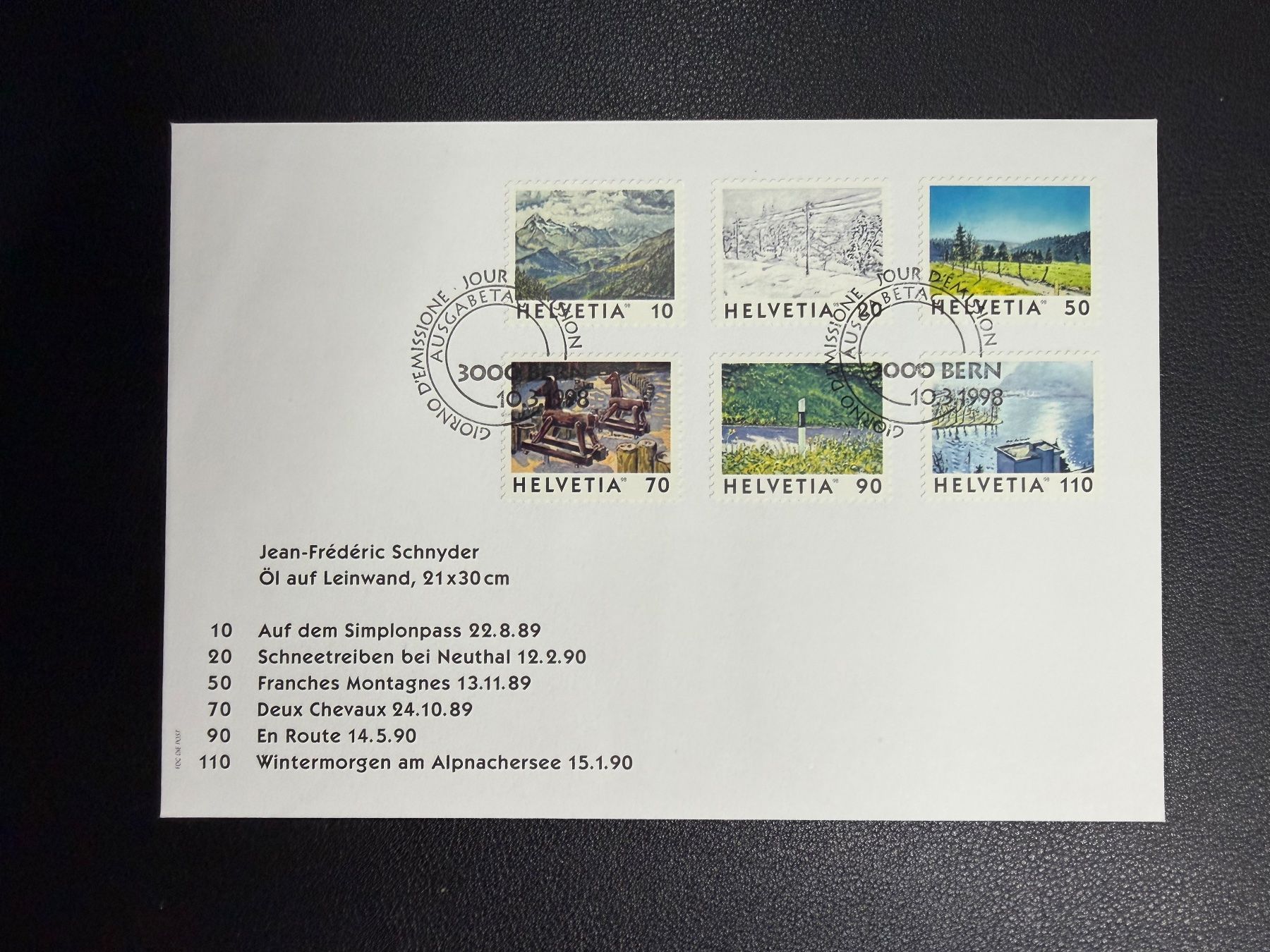 Alle Briefmarken: CH Bilder der Schweiz 1998 FDC – Gebraucht aus oberrüti von jeanmei