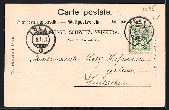 Cartoline postali: AK Lausanne, Maison Meroier, 1903 – Usato da Berlin venduto da bartko-reher 1