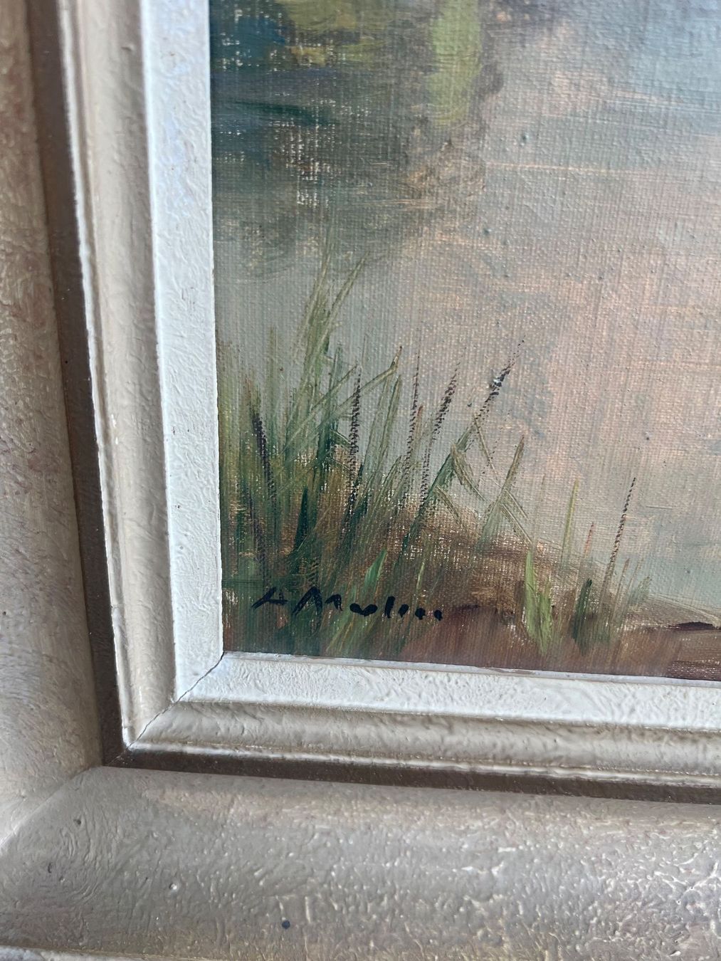 Gemälde: Original Ölgemälde Flusslandschaft, signiert – Gebraucht aus Lengnau BE von Mipizz 1