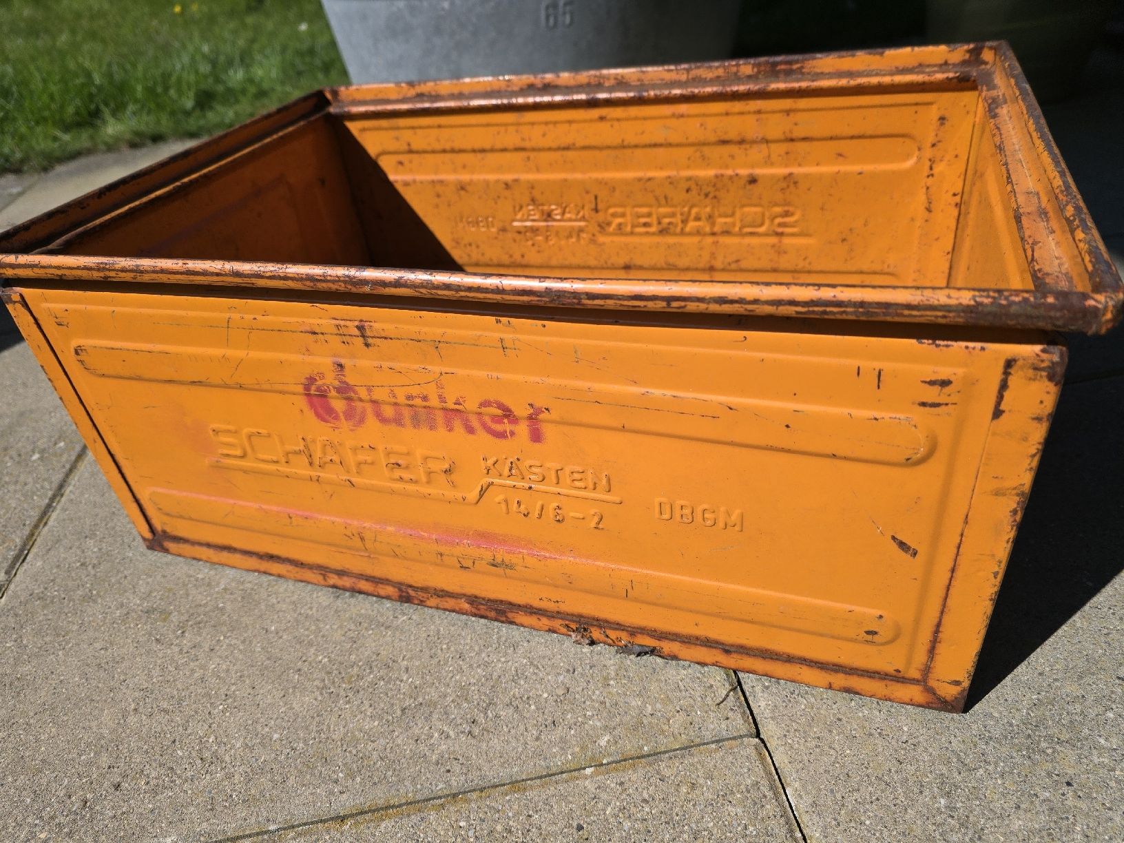 Casse di trasporto: Vintage Schäfer Kasten orange – Usato da Neunkirch venduto da BoBo007 1
