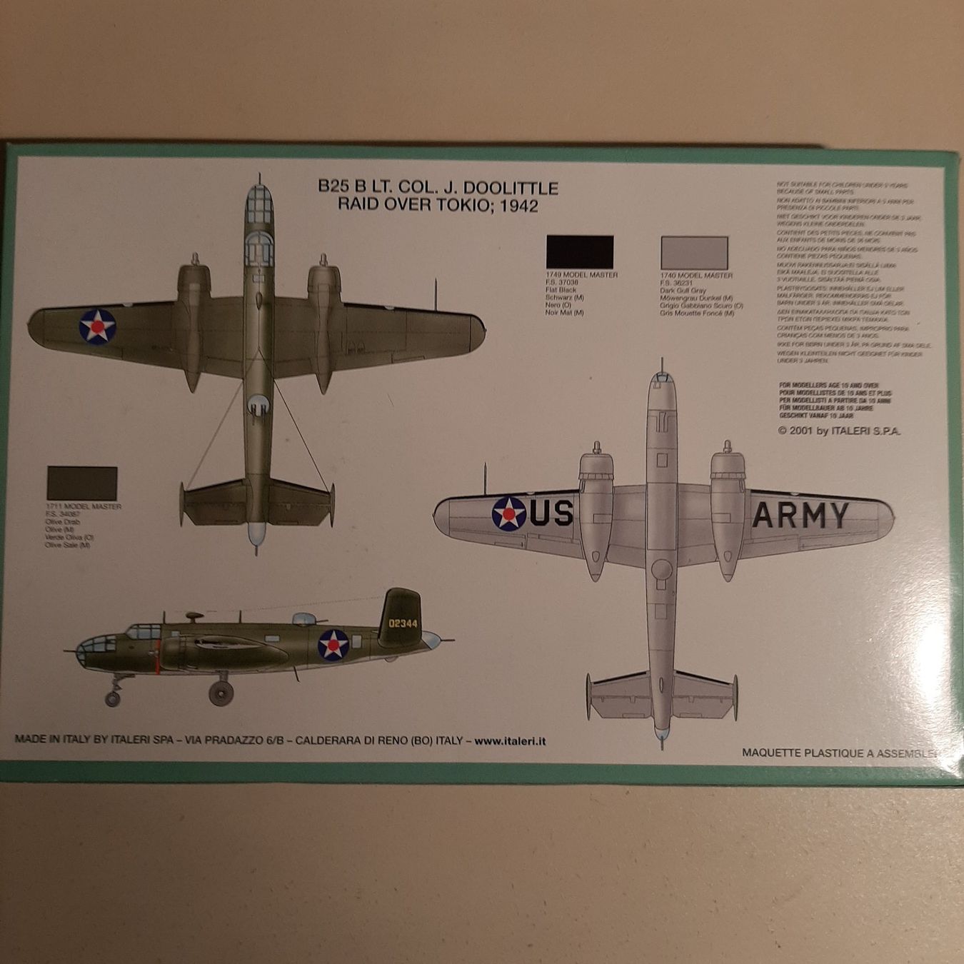 Italeri Kit di modellismo & Modellini statici: 2502 ... N.A. B-25 B/C Mitchell ... Italeri 123 – Usato da Bonstetten venduto da Benibanny59 1