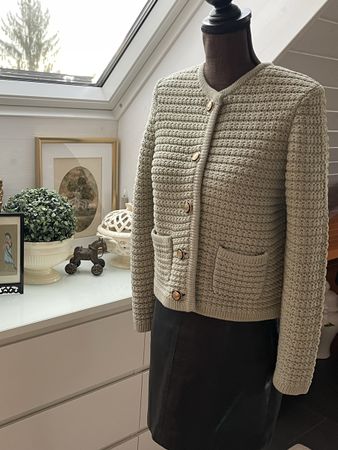 ba&sh Strickjacke – Gr. 1 – Helles Grün – Französischer Chic