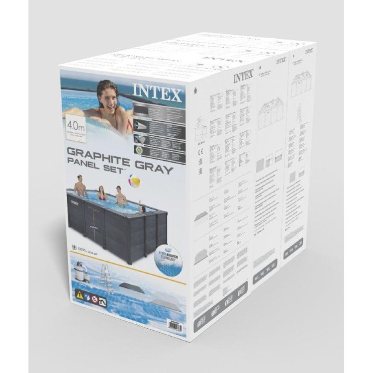 Intex Schwimmbad: INTEX Exotic 400x300x124cm Luxus Graphitpool Chemiefrei! TOP – Neu und originalverpackt aus Wynau von Intexpool24 8