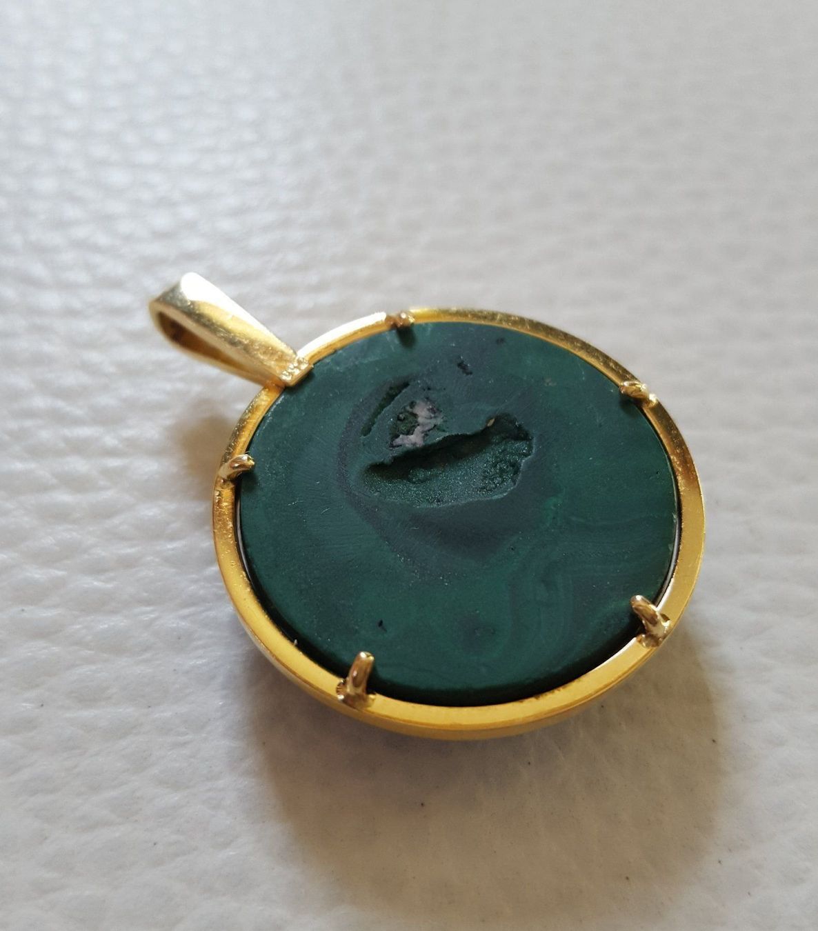 Ciondoli: Massiv 750 Gold Anhänger Mit Malachit – Usato da Wald ZH venduto da Dasilver 7
