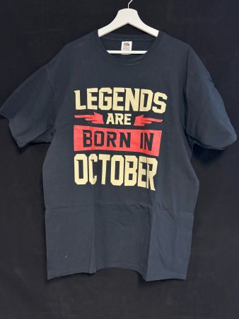 Legenden Oktober T-Shirt XL schwarz Baumwolle Fun Spruch ...