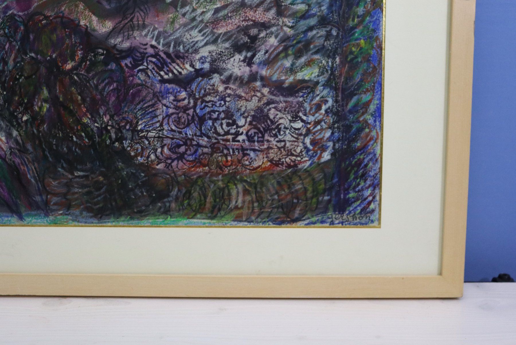 Gemälde: Gershon Knispel 1932.2018, grosses Pastell, Mischtechnik – Gebraucht aus Zug von Kunst-Fundgrube 9