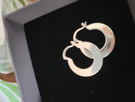 Boucles d'oreilles créoles argent 925 état neuf
