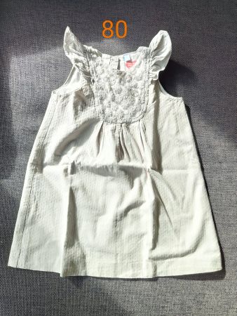 Gr. 80 Weisses Kleid mit Spitze