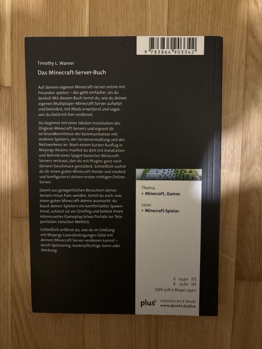 Bücher: Minecraft Server Buch – Gebraucht aus Urtenen-Schönbühl von Chaeschtli 1