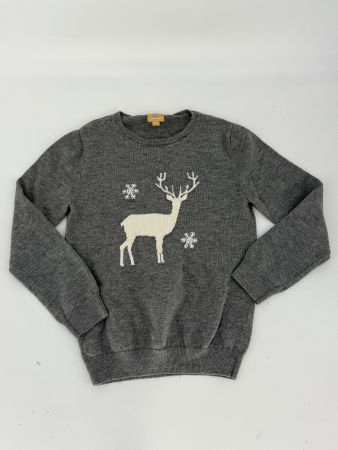 Pullover mit Hirsch-Motiv Gr. 122/128 von Manor kids