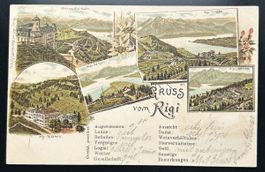  Gruss vom Rigi Litho 5-Bildrig 