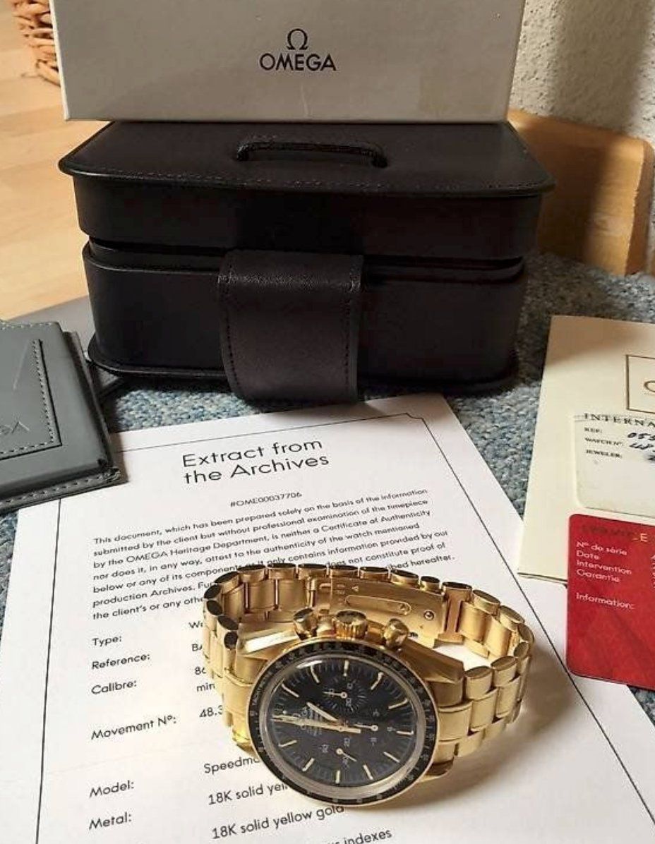Omega Orologi: Omega Speedmaster Professional 18k Gold 250 Stk Chronometer – Usato da Itingen venduto da bubibu 6