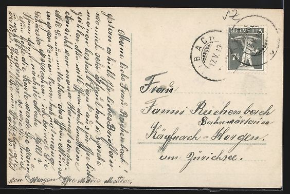 Cartoline postali: AK Schwyz, Teilansicht mit Kirche – Usato da Berlin venduto da bartko-reher 1