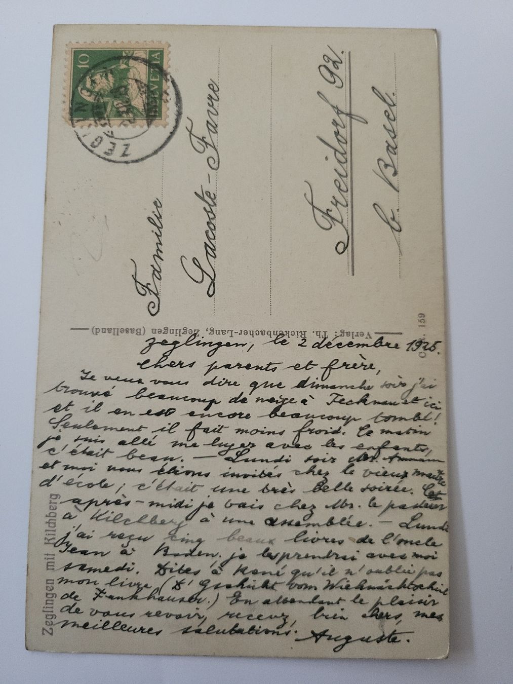 Ansichtskarten: Alte Ansichtskarte Zeglingen R4 – Gebraucht aus nunningen von mic_88k2 1