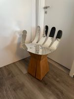 Designer Stuhl, Edelstahl Sumpfeiche