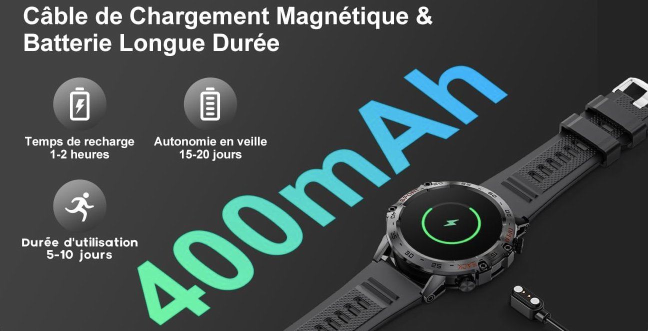 Smartwatch: Outdoor Multifunktion Smartwatch mit 2 Armbändern – Nuovo e nell'imballaggio originale da Châtelaine venduto da topshop.switzerland 5