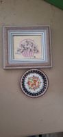 Gesticktes Bild Korb Blumen mit Rahmen und Deckel mit Muster