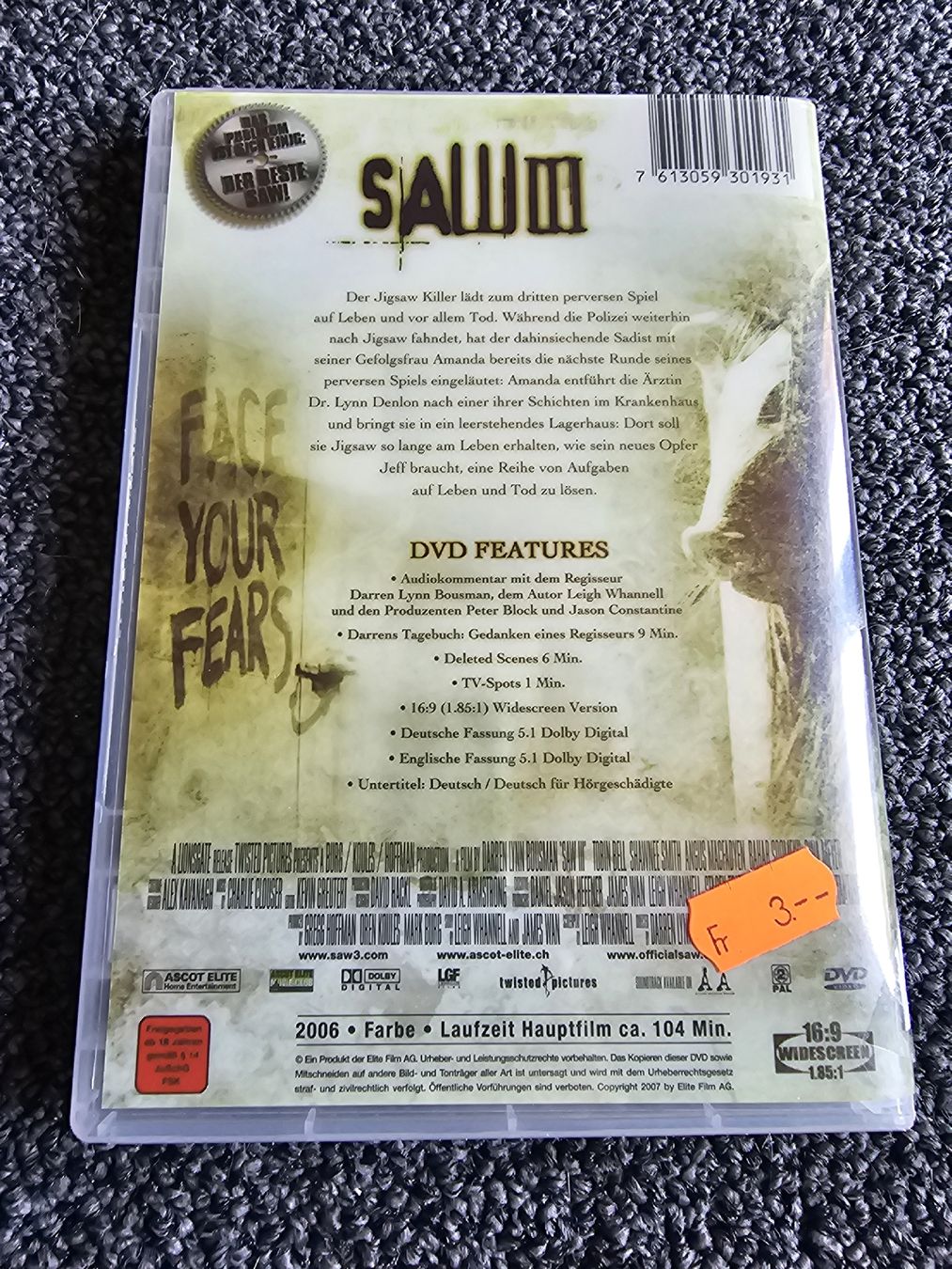 Tutti i DVDs: SAW III DVD(20849) – Usato da Ruswil venduto da jan_bxl5 1
