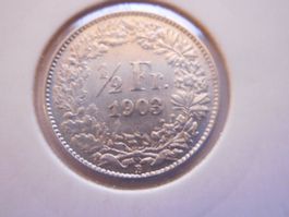 50 Rp. 1903 silber  vorz +  rar