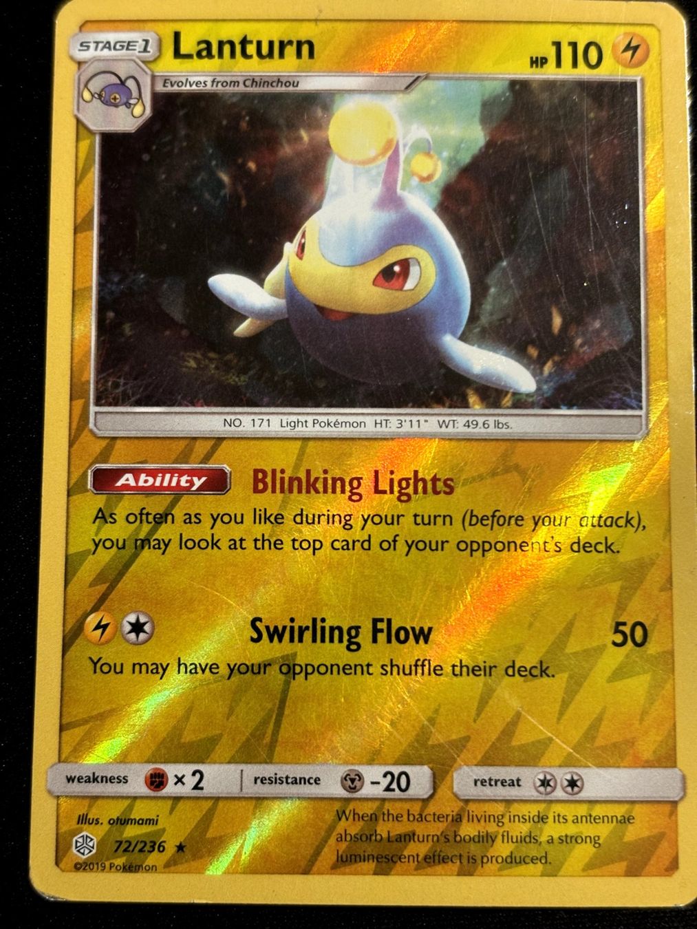 Pokémon Sammelbilder & Trading cards: Pokemon Lanturn - Cosmic-Eclipse 72/236 - English – Gebraucht aus Bern von Big_GS