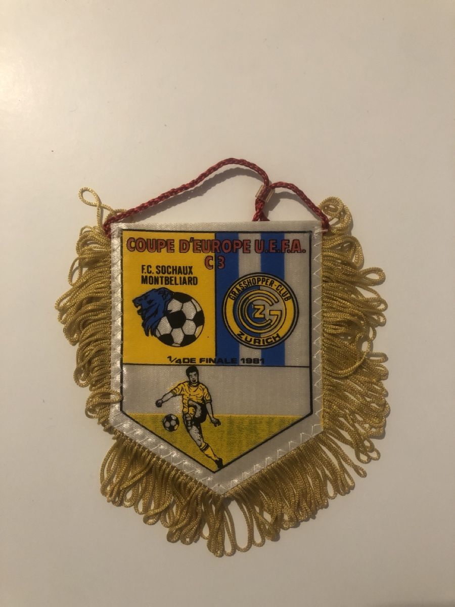 Fanion FC Sochaux – Grasshopper Zurich, Coupe UEFA 1981, Vintage Football